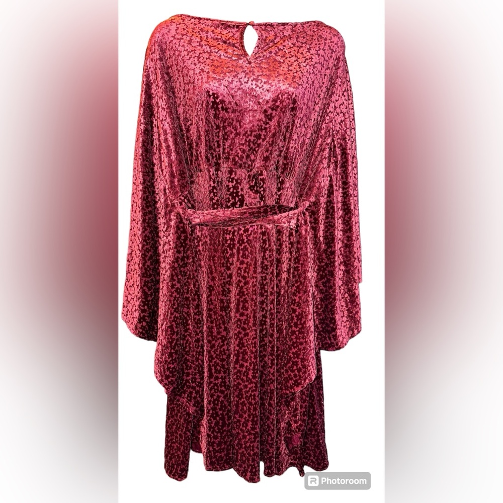 Smak Parlor Burgundy Burnout Dress Size 20 NWT
